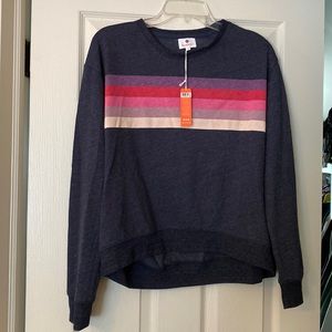 Sundry Stripe Pullover Sweatshirt